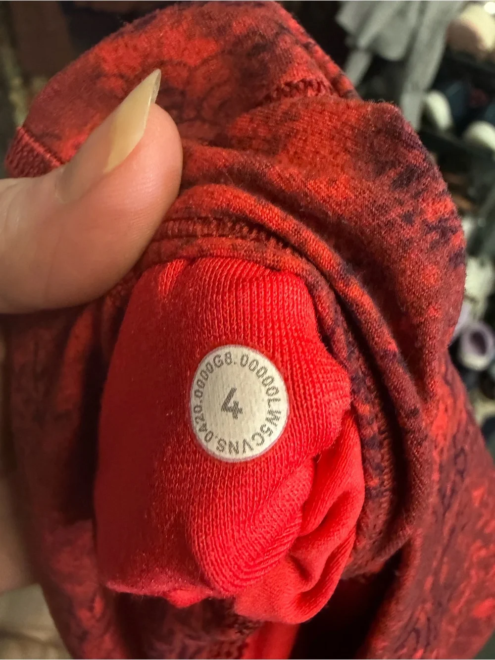 lululemon red and dark red printed leggings